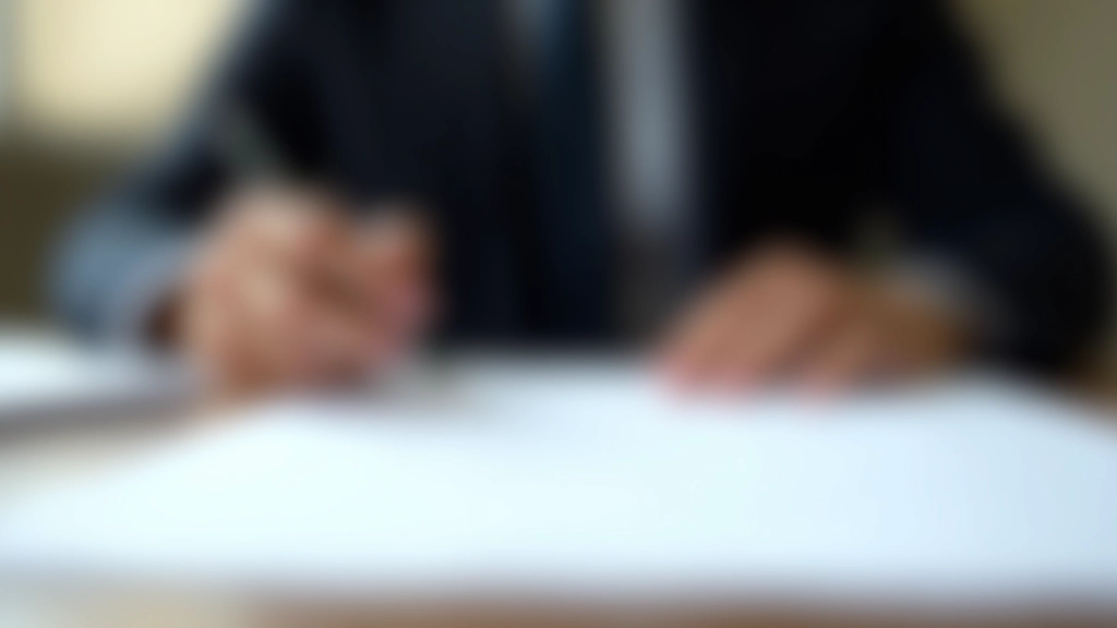 Documento de transmisión de propiedad y firma de contrato en notaría